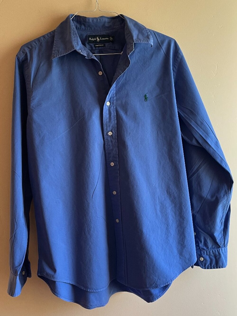 Ralph Lauren classic fit cotton blue dress shirt preppy office casual